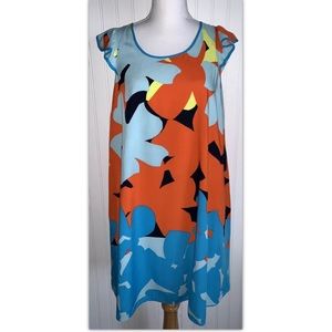 Crown & Ivy Medium Dress Floral Ruffle Sleeves